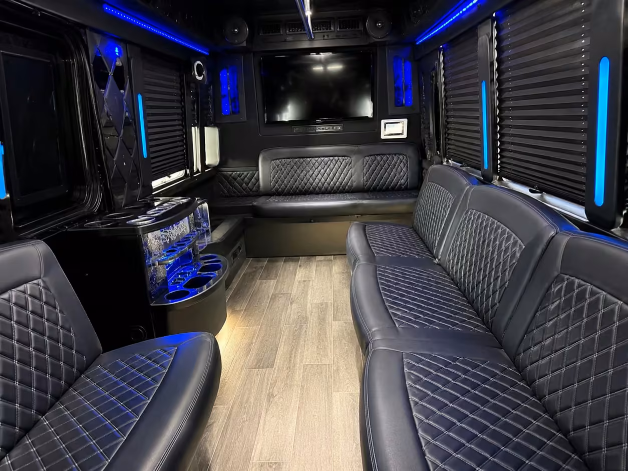 25 passenger party bus inside