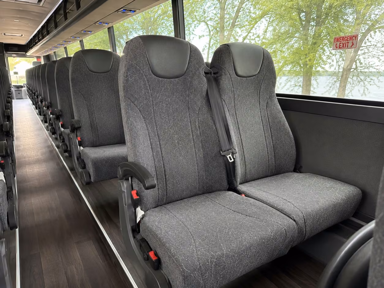 40 56 passenger charter bus inside