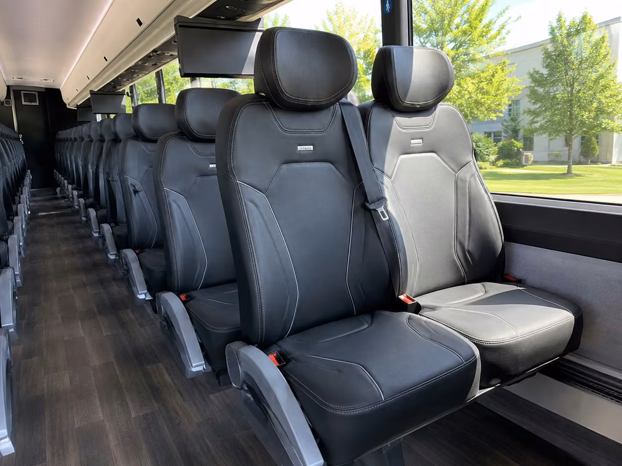 40 56 passenger charter bus interior
