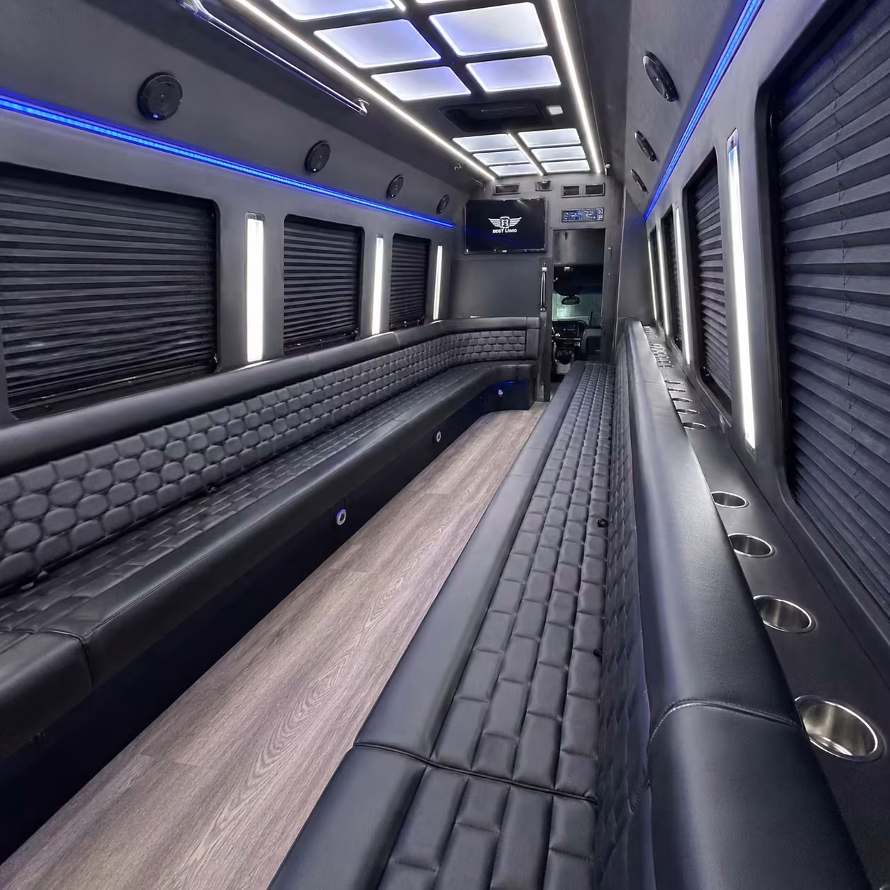 40 passenger party bus inside