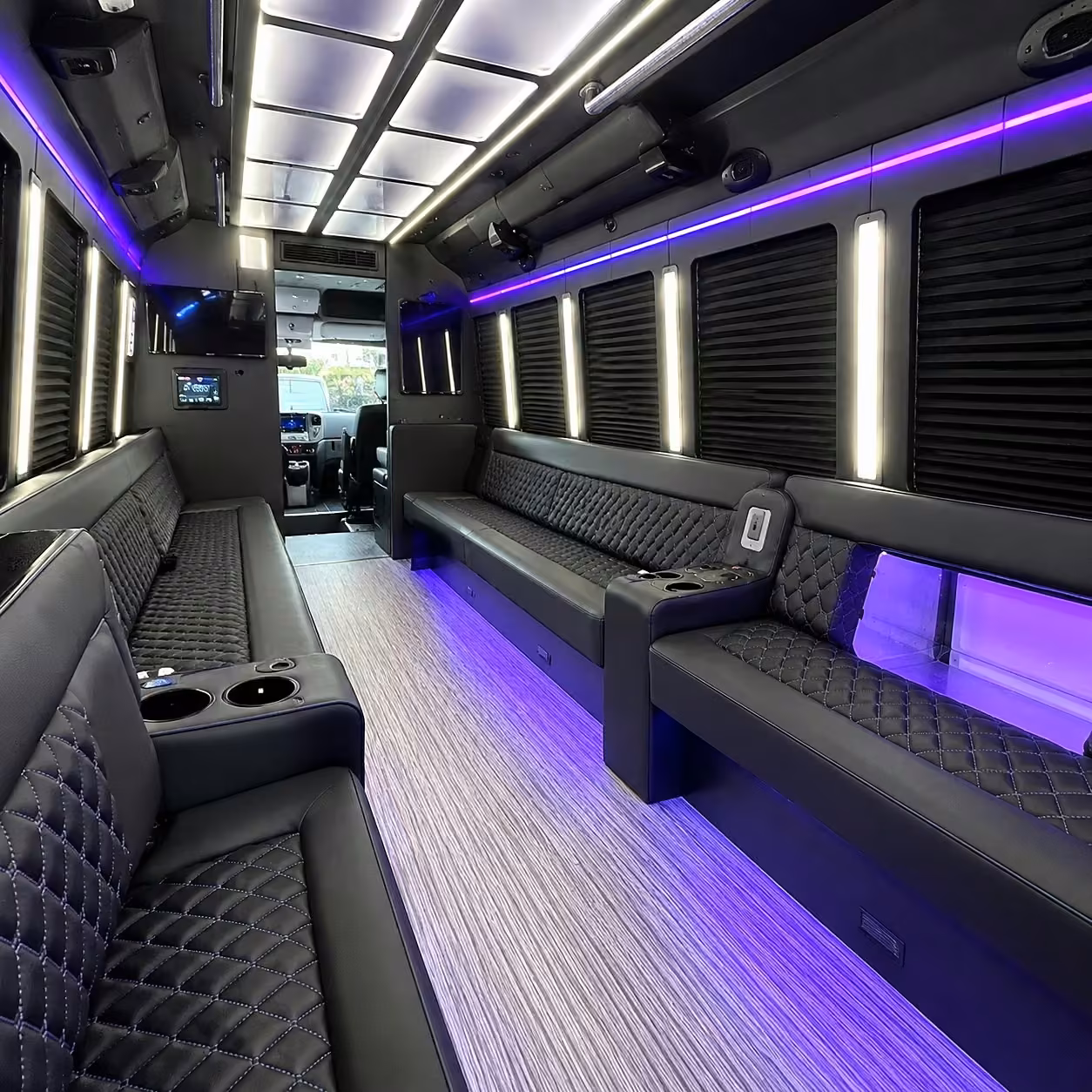 50 passenger party bus inside