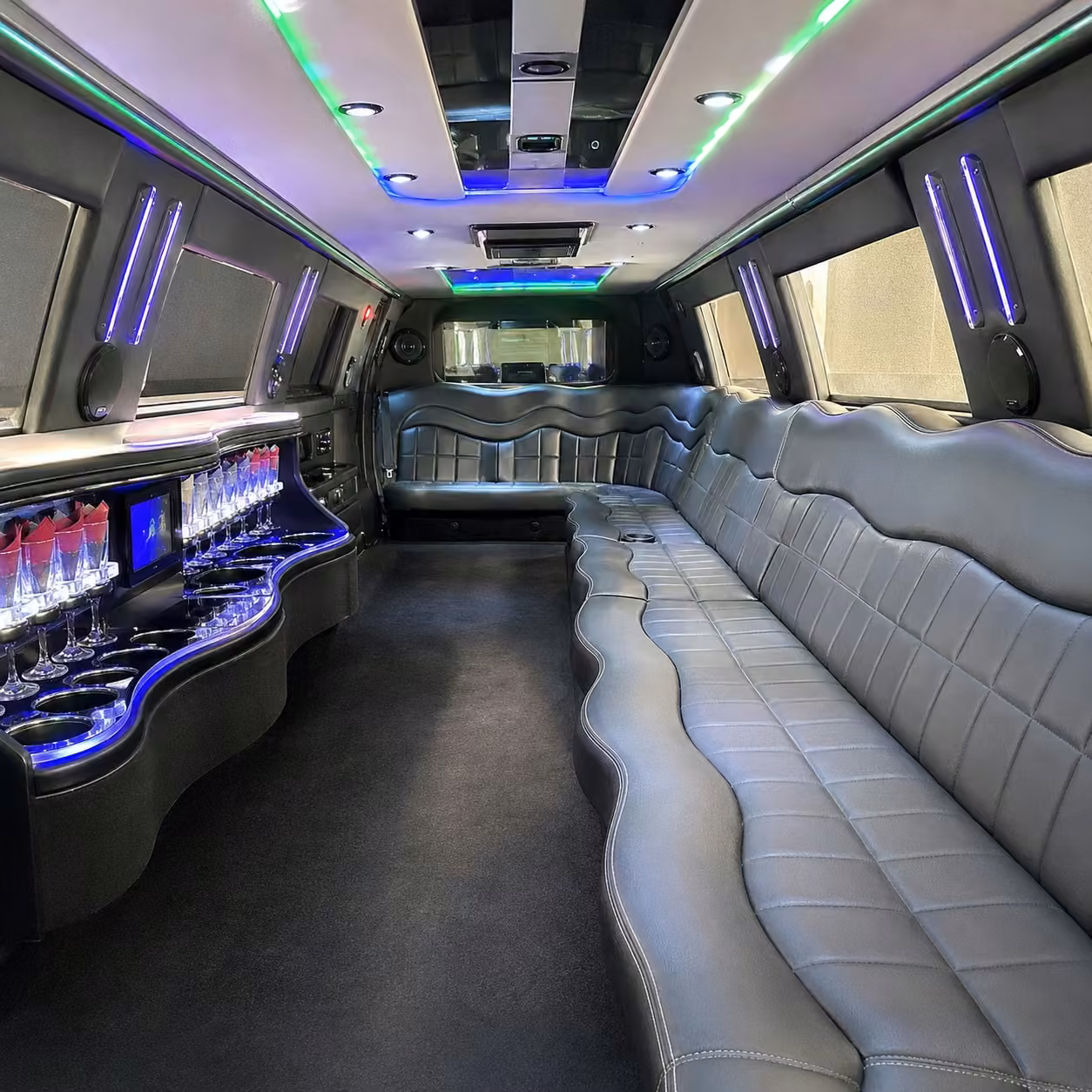escalade limo inside